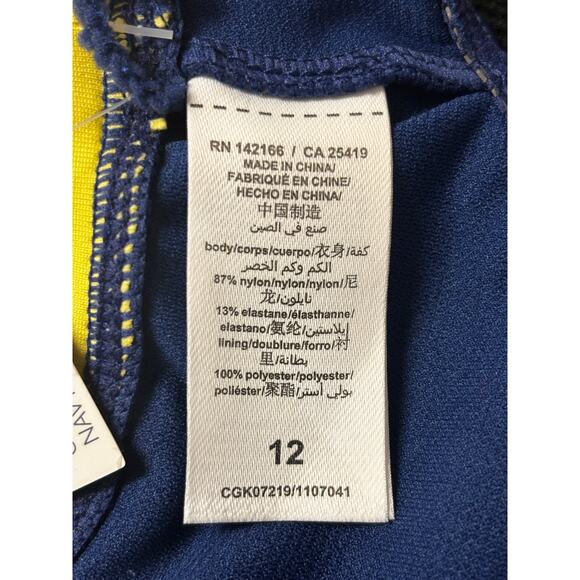 Habitual Swim Kids Color Block 2pc Swimsuit 12 Blue Red UPF 50+ Beach Vacation - Picture 4 of 8